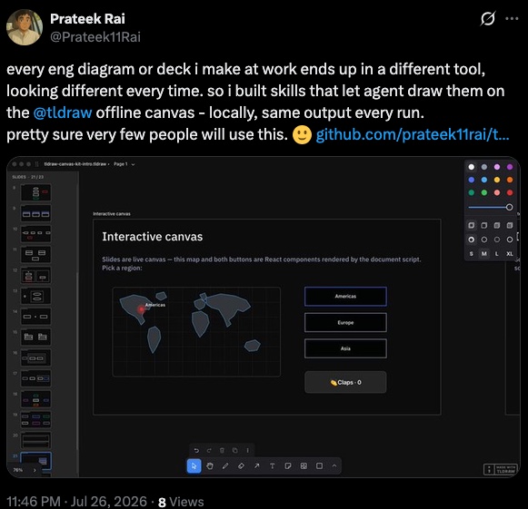 The launch tweet — the interactive-canvas slide as its image