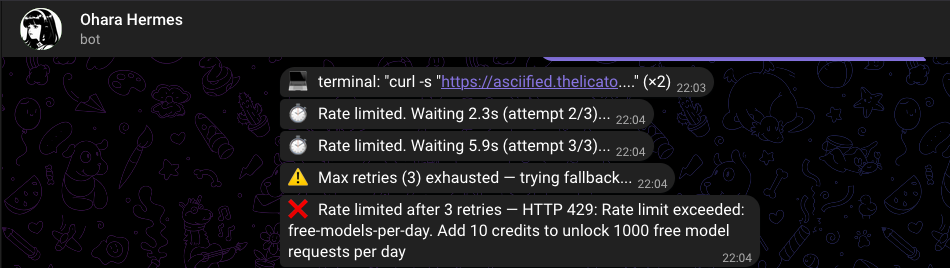 Rate limit error on OpenRouter